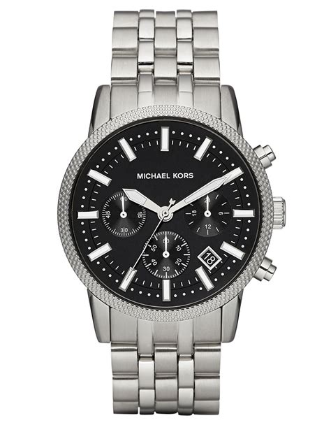 michael kors silver-tone scout men's watch youtube|Men's Silver Designer Watches .